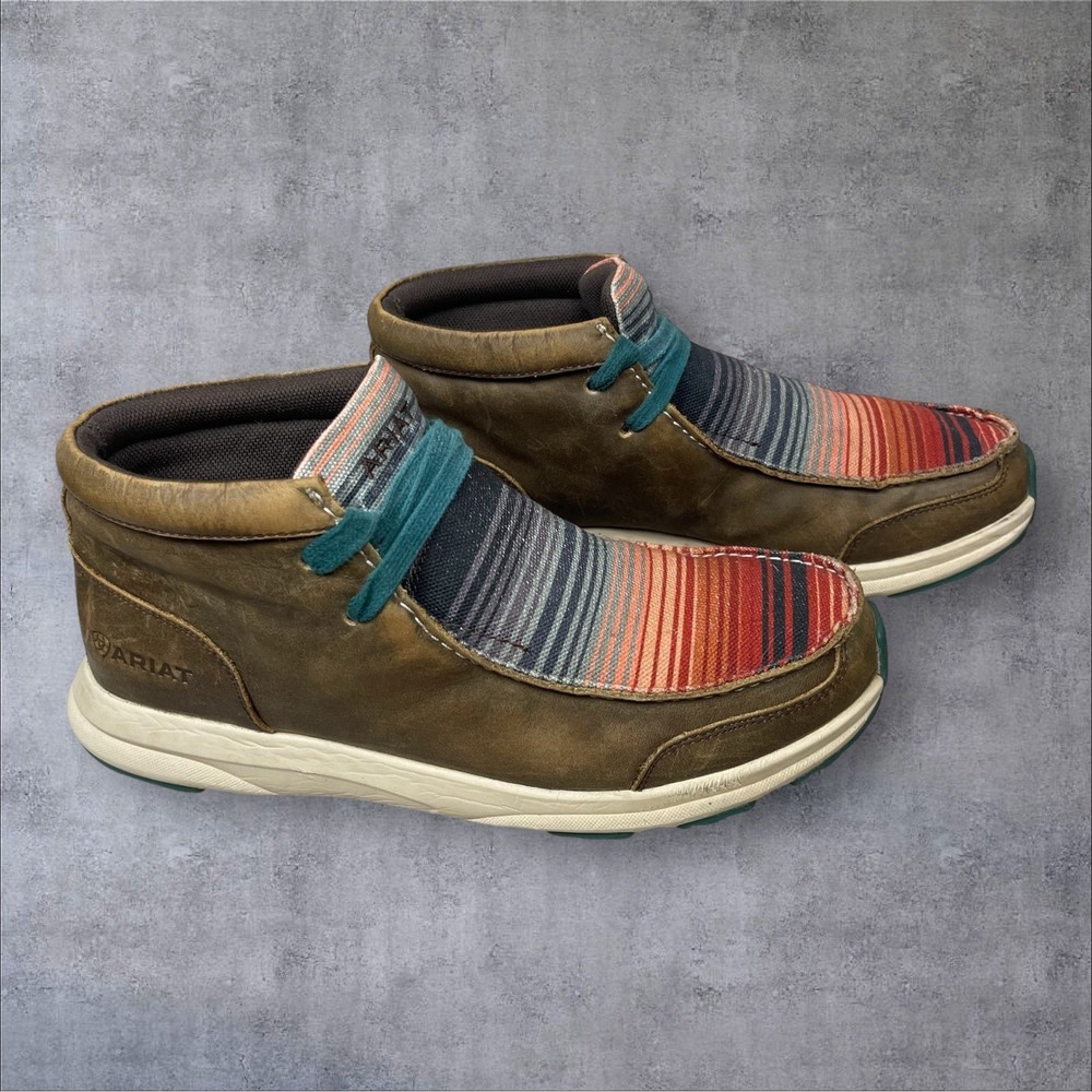 ARIAT Spitfire Serape Lace Up Casual Leather Shoes Mens 9 Western Aztec Boots
